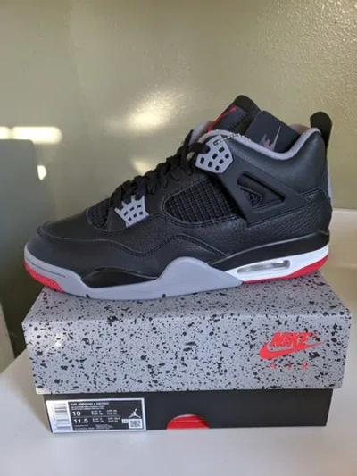 Pre-owned Jordan Size 10 Original 2024 Nike Air  4 Bred Black Cement Reimagined Breds Sb 4s