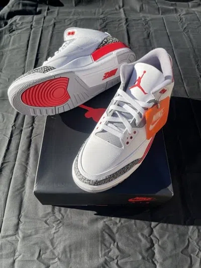 Pre-owned Jordan Size 12 -  3 Og Fire Red 2022 In White