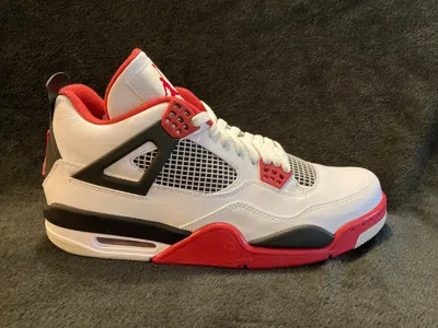 Pre-owned Jordan Size 10.5 -  4 Retro Fire Red 2012 In White