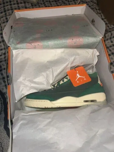Pre-owned Jordan Size 10.5w/9m - Nina Chanel Abney X Air  3 Retro Sp Bicoastal Ds In Green