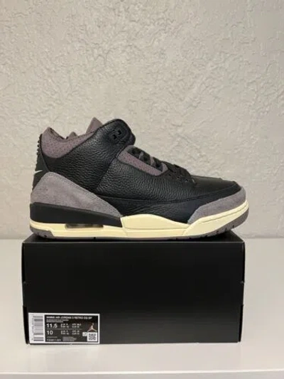 Pre-owned Jordan Size 11.5 - A Ma Maniére X Air  3 Retro Black Violet Ore W