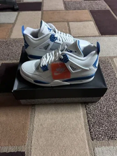 Pre-owned Jordan Size 12 - Air  4 Retro 2024 Military Blue In White