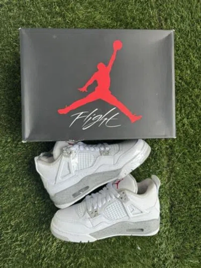 Pre-owned Jordan Size 5y-  4 Retro Mid White Oreo