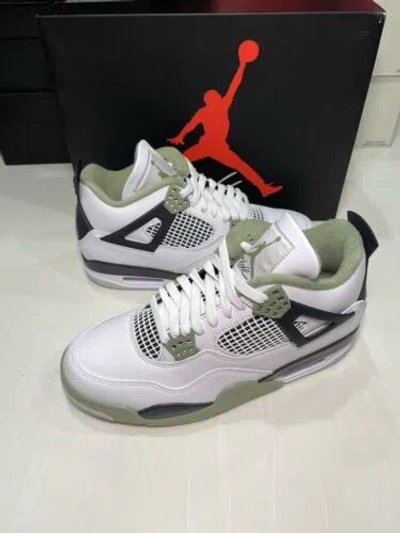Pre-owned Jordan Size 9.5w/8m - Nike Air  4 Retro Mid Seafoam W In White