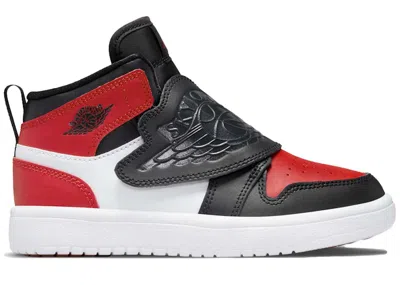Pre-owned Jordan Sky  1 Bred Toe Sneakers In Black/varsity Red/white