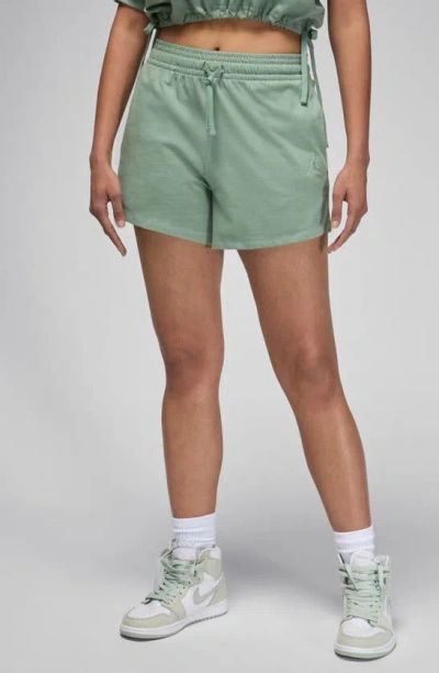 Jordan Solid Knit Shorts In Jade Smoke