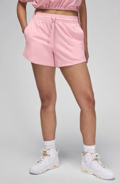 Jordan Solid Knit Shorts In Pink Glaze