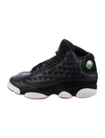 Pre-owned Jordan Kids' Solid Leather High-top Sneakers In Black