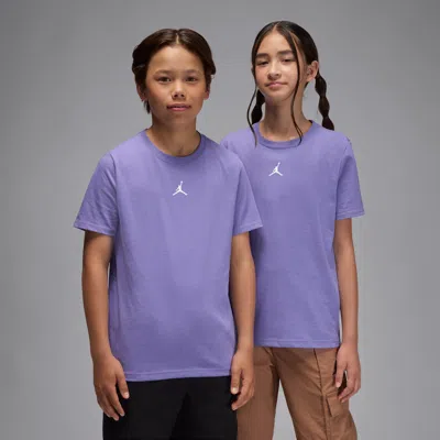 Jordan Sport Dri-fit Big Kids' Core T-shirt In Purple