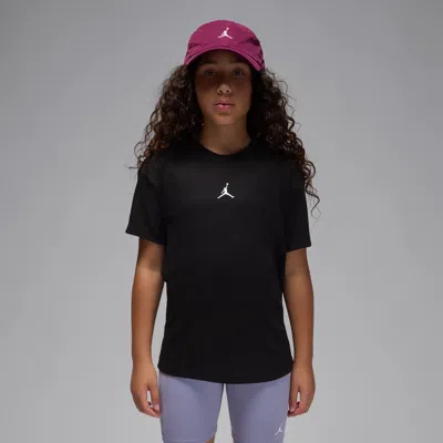 Jordan Sport Dri-fit Big Kids' Short Sleeve Diamond Top In Black