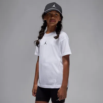 Jordan Sport Dri-fit Big Kids' Short Sleeve Diamond Top In White