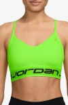 Jordan Women's  Sport Indy Light Support Sports Bra In Electric Green/black