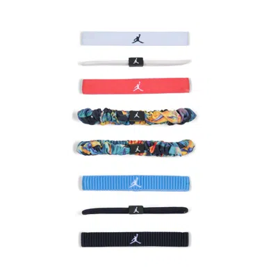Jordan Sport Mixed Elastic Hair Ties (8-pack) In Red