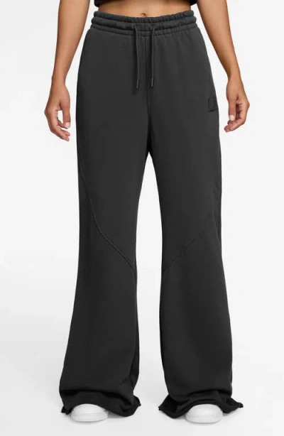 Jordan Sportswear Wide Leg Cotton Sweatpants In Black