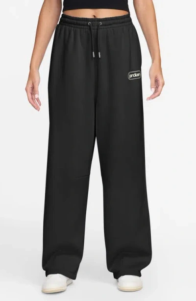 Jordan Sportswear Wide Leg Sweatpants In Black