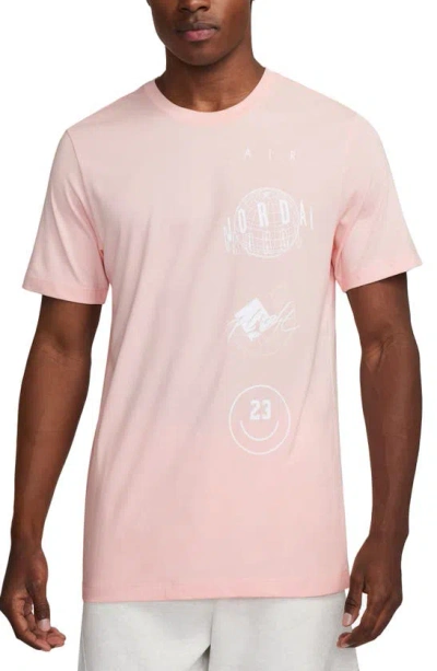 Jordan Stacked Logo Graphic T-shirt In Legend Pink/ White