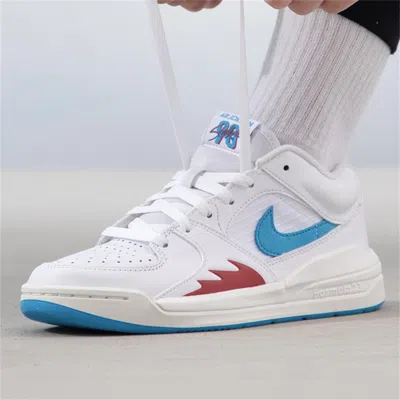 Jordan Stadium 90 Sneaker In White/dark Powder Blue/red