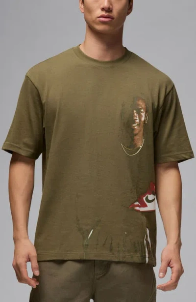 Jordan Men's  Crew-neck T-shirt In Medium Olive