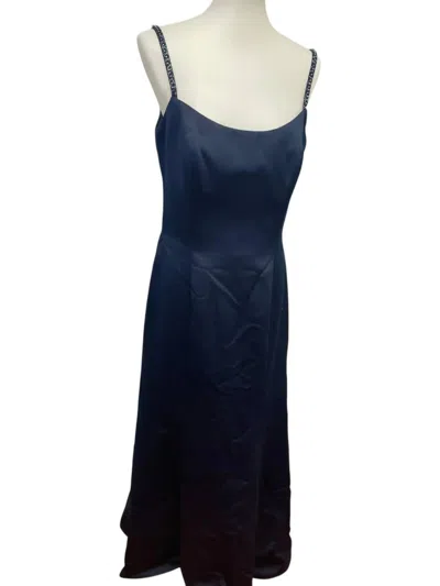Jordan Strappy Long Bridesmaids Dress In Navy In Blue