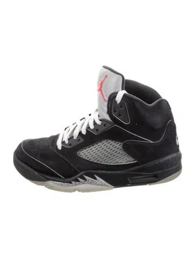 Pre-owned Jordan Suede Embroidered Accent Chunky Sneakers In Black