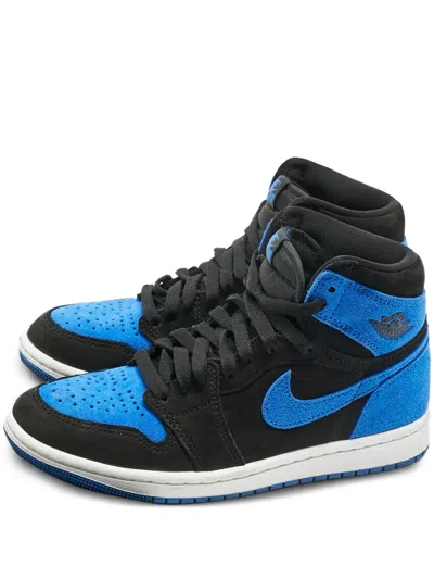 Pre-owned Jordan Suede Leather Sneakers In Black