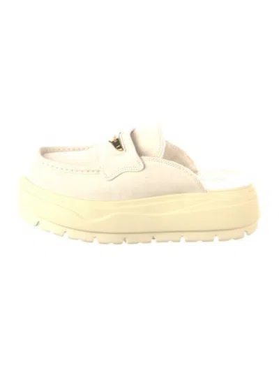 Pre-owned Jordan Suede Mules In Neutrals/yellow