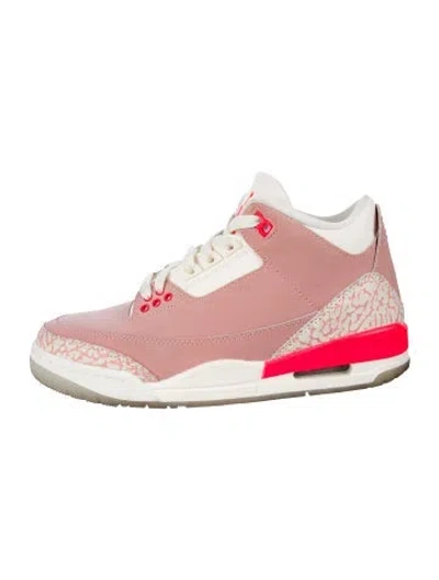 Pre-owned Jordan Suede Printed Athletic Sneakers In Pink