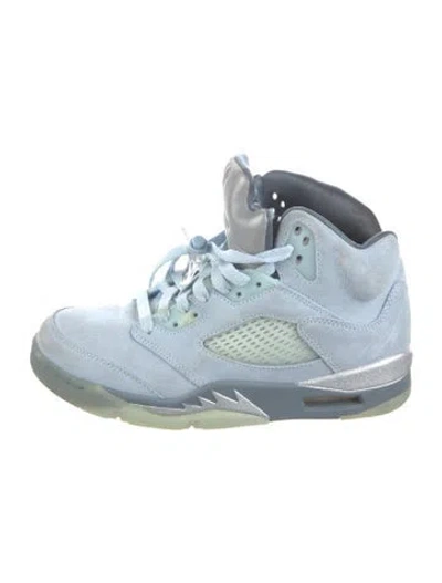 Pre-owned Jordan Suede Wedge Sneakers In Blue