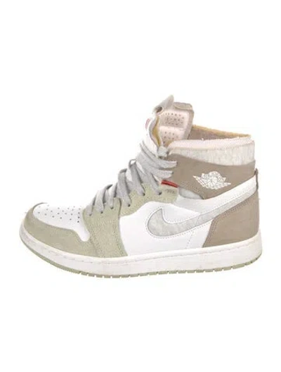Pre-owned Jordan Suede Wedge Sneakers In White