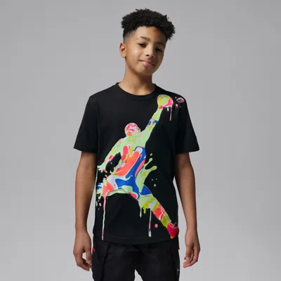 Jordan Super Splash Big Kids' Paint Spill Jumpman T-shirt In Black