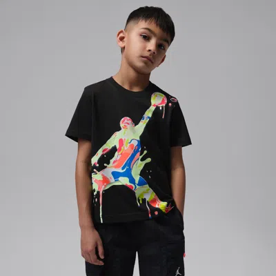 Jordan Super Splash Little Kids' Paint Spill Jumpman T-shirt In Black