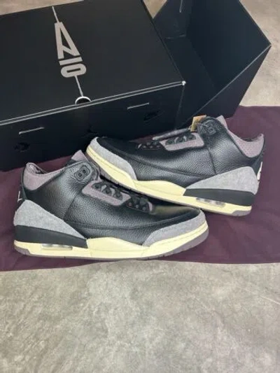 Pre-owned Jordan Sz 13m -a Ma Maniere X Air  3 While You Were Sleeping Fz4811-001 Ships Now In Black