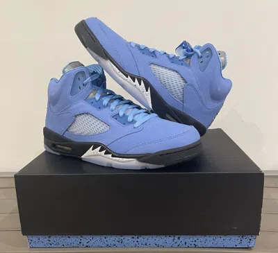 Pre-owned Jordan Sz 8-13 2023 Nike Air  5 Retro Unc University Blue Black White Dv1310-401