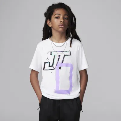 Jordan Tatum Big Kids' Jt Painting Graphic T-shirt In White