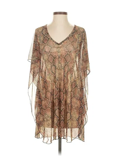 Pre-owned Jordan Taylor 3/4 Sleeve Blouse In Brown