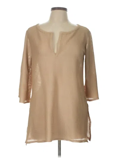 Pre-owned Jordan Taylor 3/4 Sleeve Blouse In Brown