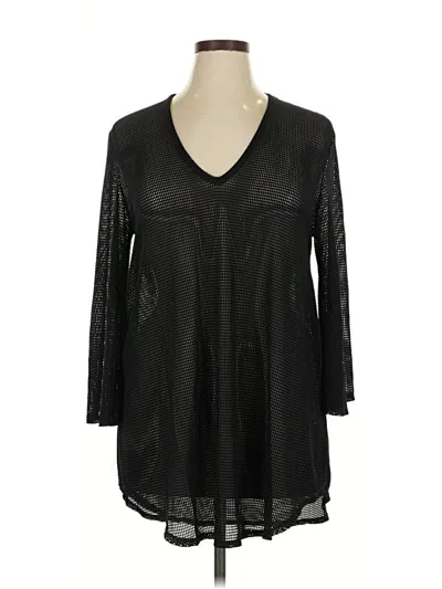 Pre-owned Jordan Taylor 3/4 Sleeve Top Black V Neck Tops