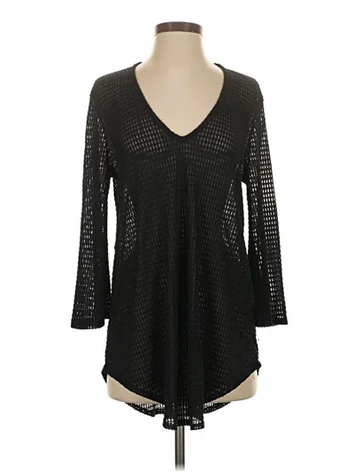 Pre-owned Jordan Taylor 3/4 Sleeve Top Black V-neck Tops