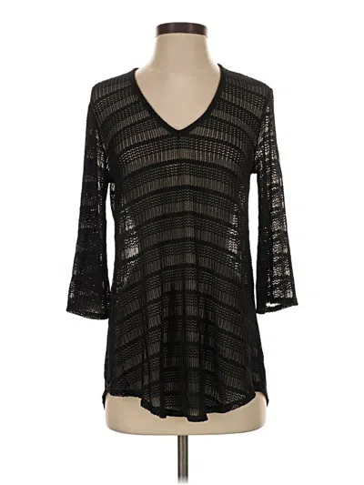 Pre-owned Jordan Taylor 3/4 Sleeve Top Black V-neck Tops