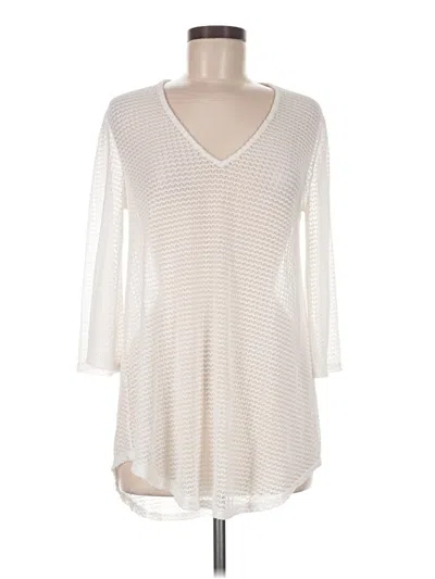 Pre-owned Jordan Taylor 3/4 Sleeve Top Ivory V-neck Tops
