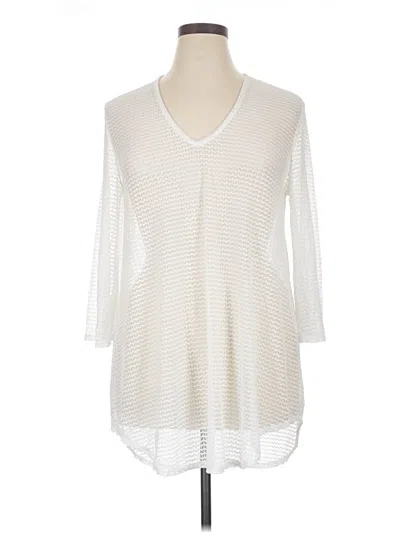 Pre-owned Jordan Taylor 3/4 Sleeve Top Ivory V-neck Tops