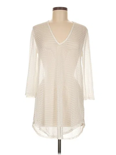 Pre-owned Jordan Taylor 3/4 Sleeve Top White V Neck Tops