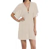Jordan Taylor Gofret Dolman Sleeve V-neck Tunic In Jor Beige In Multi