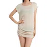 Jordan Taylor Gofret Side Shirred Boat Neck Tunic In Jor Beige In Multi
