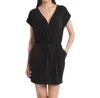 Jordan Taylor V-neck Surplice Dress In Black In Black
