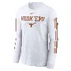 Jordan Texas Longhorns Local Spirit Slogan  Men's College Long-sleeve T-shirt In White