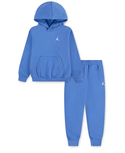 Jordan Kids' Toddler And Little Boys 2-piece Brooklyn Fleece Pullover Hoodie And Pants Set In Blue