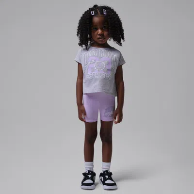 Jordan Babies' Toddler Boxy T-shirt And Bike Shorts Set In Purple