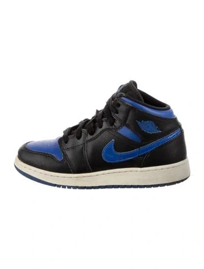 Pre-owned Jordan Babies' Toddler Boys' 1 Mid High Top Leather Sneakers In Black
