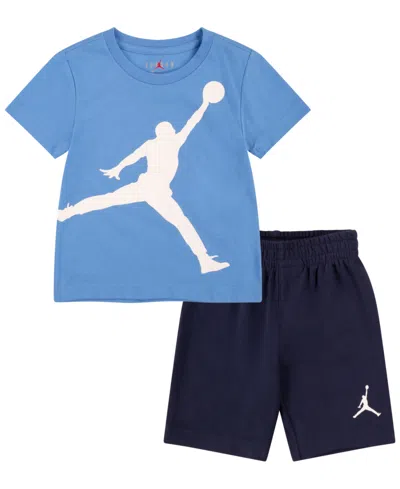 Jordan Babies' Toddler Boys 2-piece Jumbo Jumpman T-shirt And Shorts Set In Blue